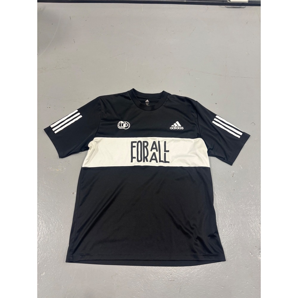 Adidas For All Creators Soccer Jersey Mens Medium Black White Short Sleeve Tee